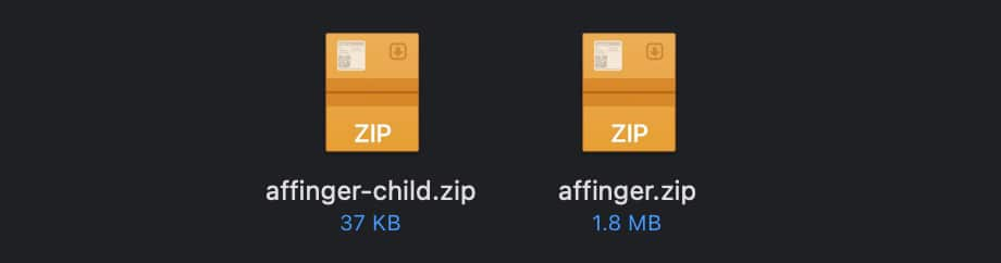AFFINGERのzipファイル